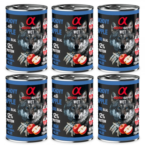 Alpha Spirit Konserv Koerale Anšoovise ja Punase Õunaga 400g x 6tk