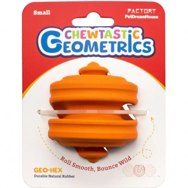 Petdreamhouse Chewtastic Geo-Hex Toiduga Täidetav Mänguasi Koerale, Oranž