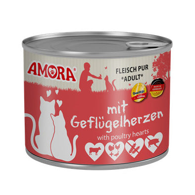 Amora Kassikonserv Veiseliha ja Linnusüdametega (Geflügelherzen) 200g