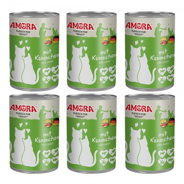 Amora Kassikonserv Veise- ja Küülikulihaga (Kaninchen) 400g x 6tk