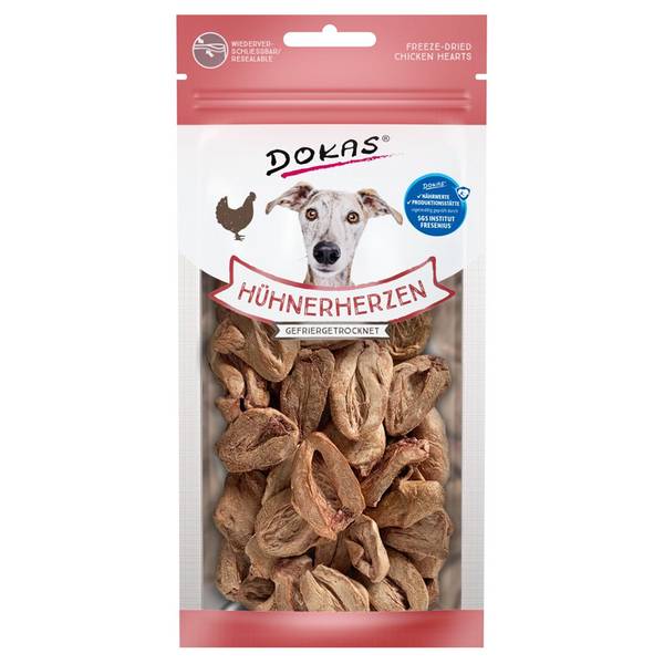 Dokas Maius Koerale - külmkuivatatud kanasüdamed 22g