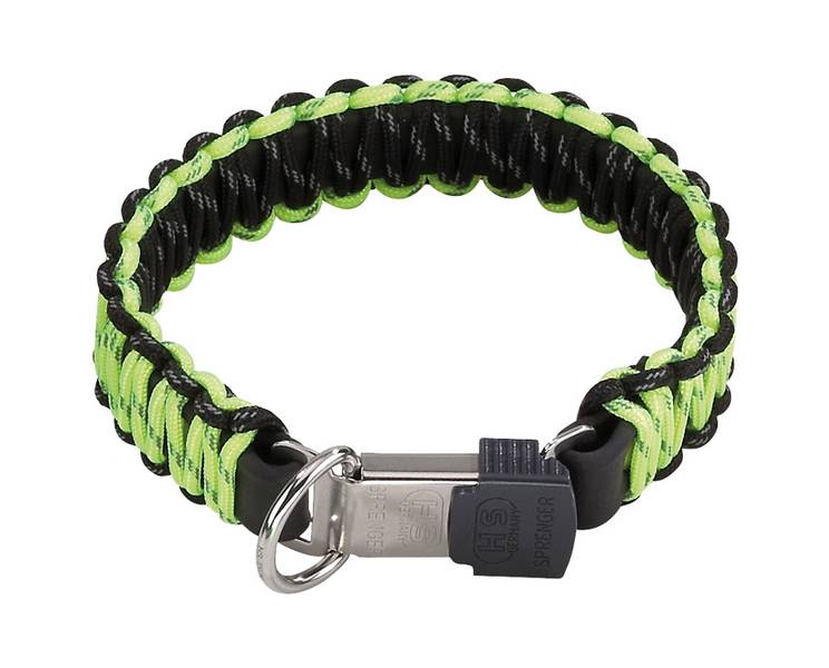 HS Sprenger Paracord Kaelarihm Must/Kollane 55cm