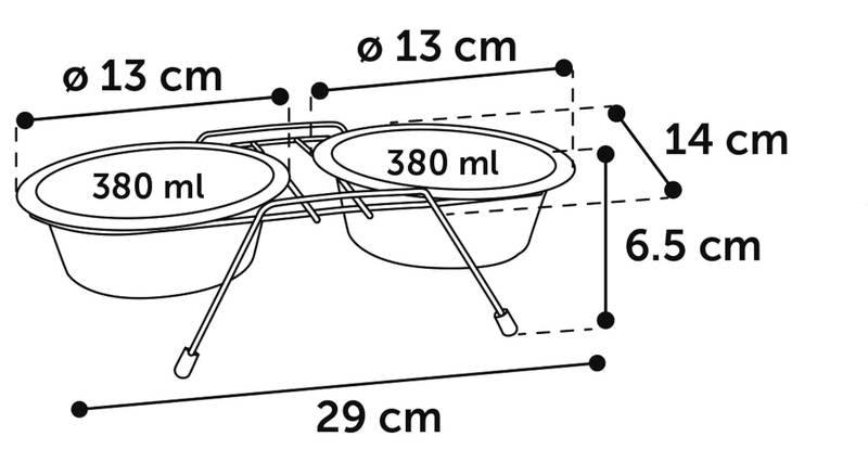 Flamingo Набор мисок Arjun Красный/Черный 2x∅13см