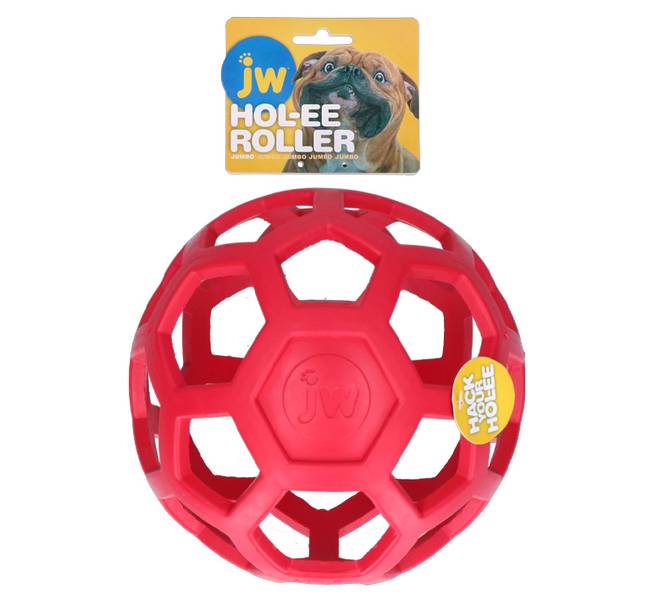 JW Hol-EE Mänguasi Koerale - Jumbo Roller, Punane 19cm