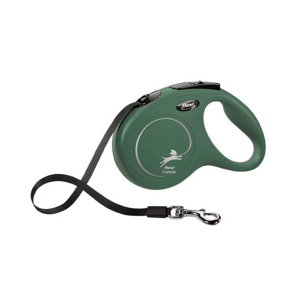 Flexi L Classic Oliivroheline, Lint 5m, kuni 50kg koerale