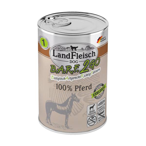 Landfleisch BARF2GO Koerakonserv 100% Hobuselihaga (Pferd) 400g