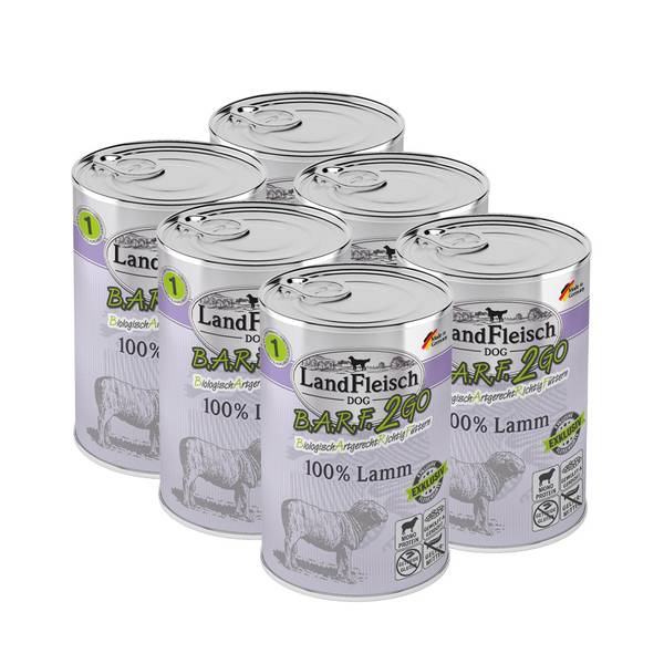 Landfleisch BARF2GO Koerakonserv 100% Lambalihaga (Lamm) 400g x 6tk