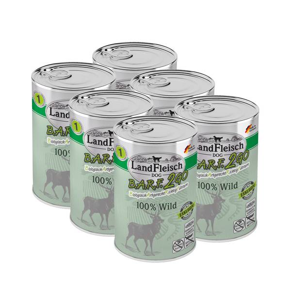 Landfleisch BARF2GO Koerakonserv 100% Metsloomalihaga (Wild) 400g x 6tk