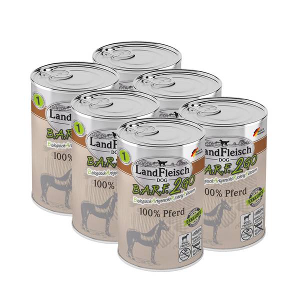 Landfleisch BARF2GO Koerakonserv 100% Hobuselihaga (Pferd) 400g x 6tk