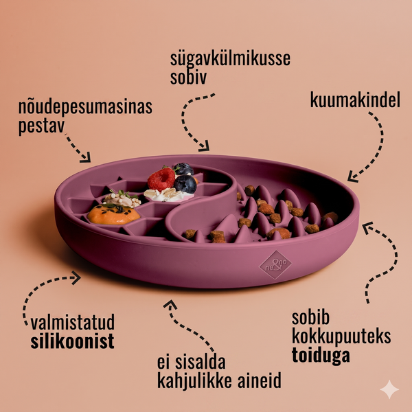 ne&no® söömist aeglustav kauss / lakkumismatt kassidele & koertele | lilac – pilt 4