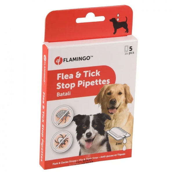 Flamingo Kirbu ja Puugi Vastased Tilgad Koerale 5x2ml
