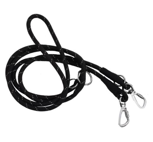 Bobby Leash Black, 3 Positions (up to 30kg) 0,8x190cm