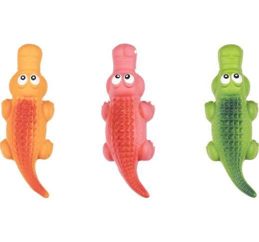 Flamingo Dog Toy Latex Crocodile 14.5cm